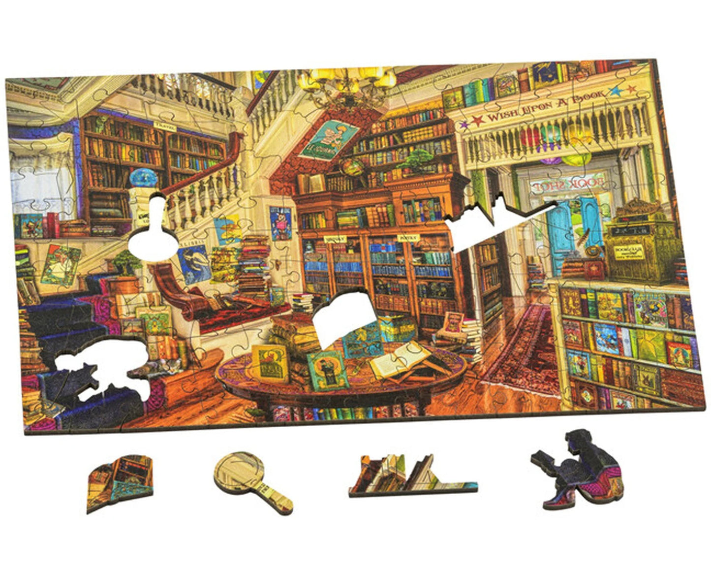 Wentworth Wooden Puzzles Wish Upon a Bookshop - Mega 500 Pieces