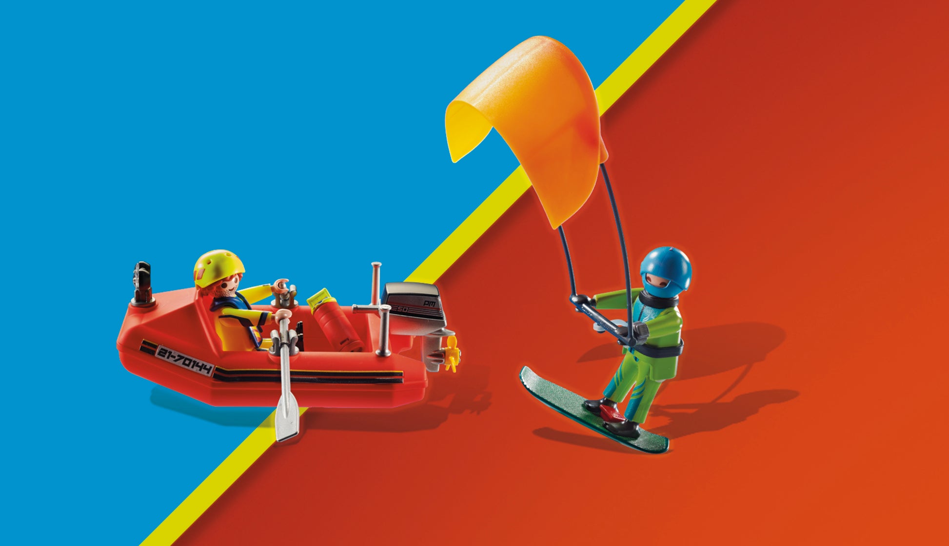 Playmobil 70144 City Action Sea Rescue Kitesurfer Rescue with Speedboat