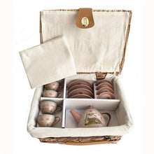 Egmont Toys Tin Tea Set in Wicker Basket Fawn