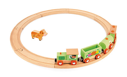 Janod Story Farm Train With Tracks