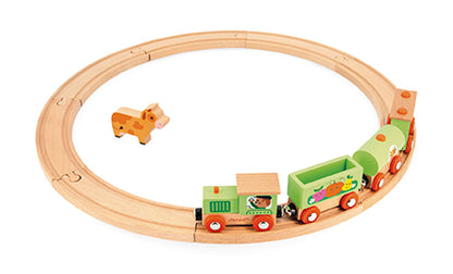 Janod Story Farm Train With Tracks