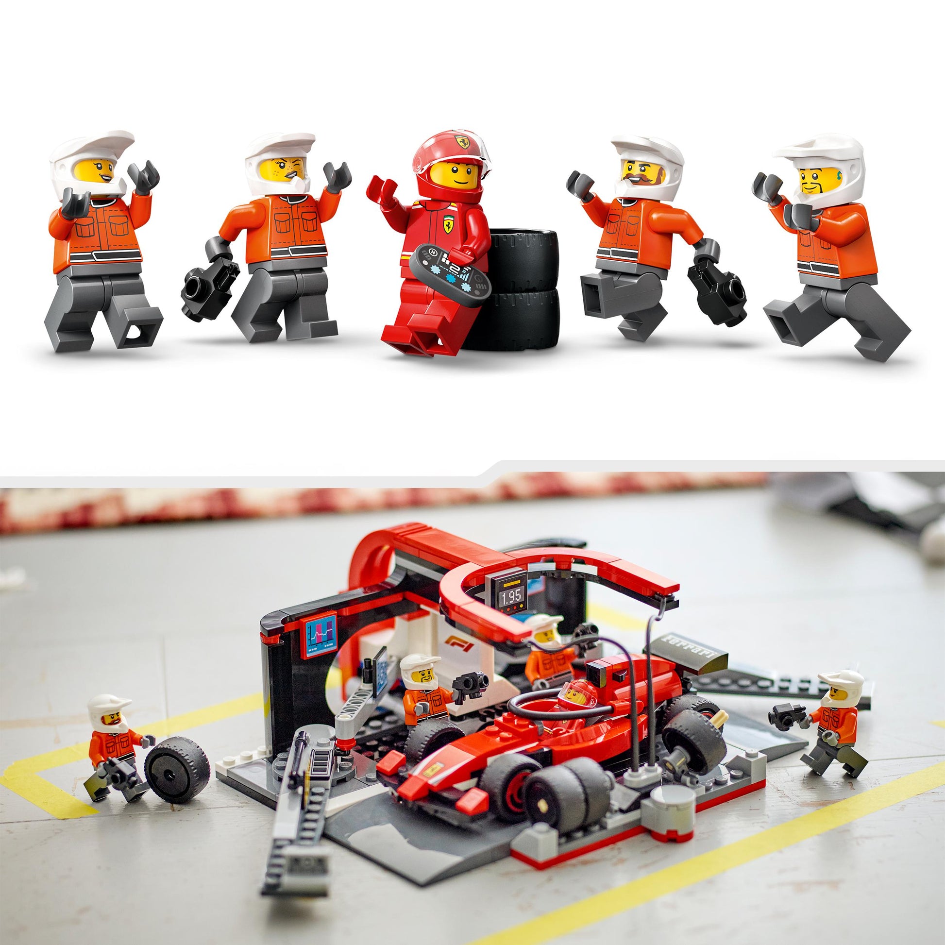 Lego City Formula 1 60443 F1® Pit Stop & Pit Crew with Ferrari Car