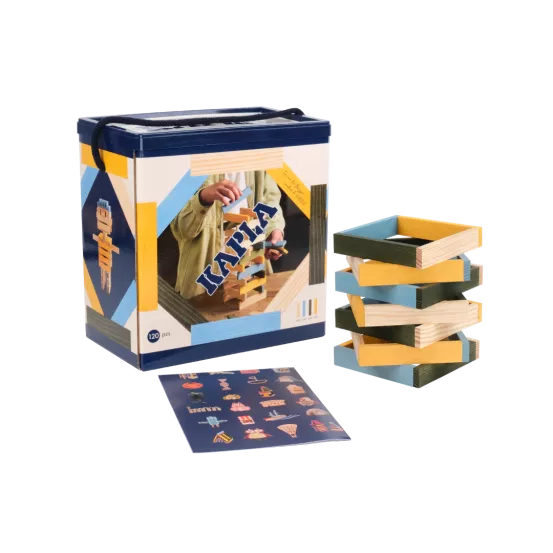 Kapla Box 120 Light Blue, Yellow and Geen
