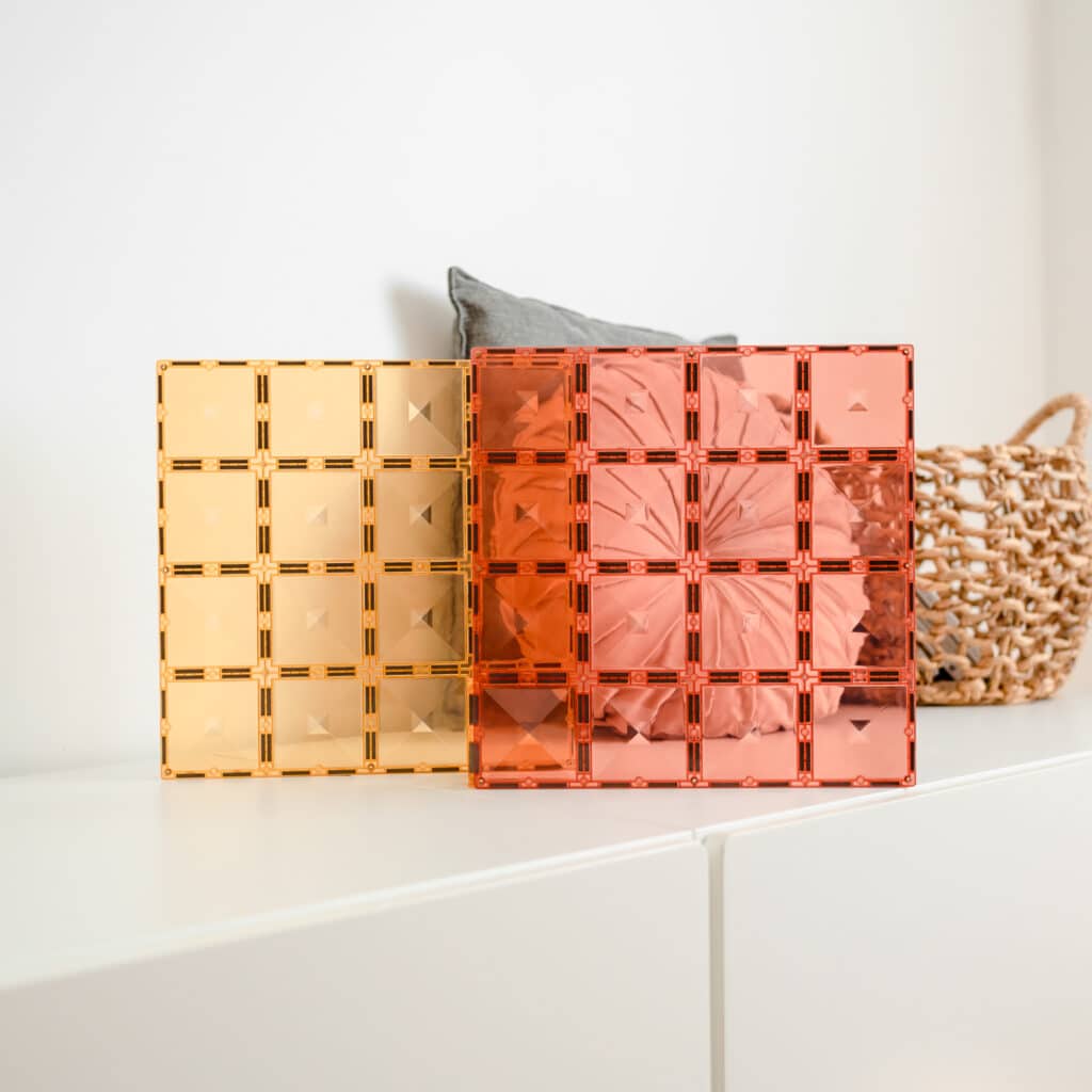 Connetix Tiles 2 Pc Base Lemon Peach