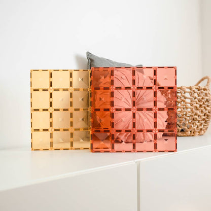 Connetix Tiles 2 Pc Base Lemon Peach