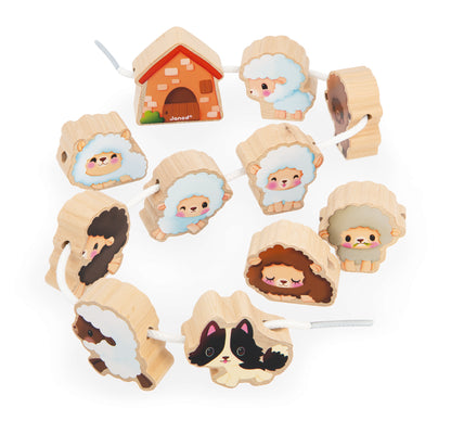 Janod Farm - Threading Beads - Sheep