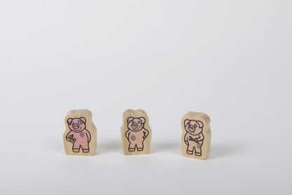 Yellow Door The Three Little Pigs Wooden Characters