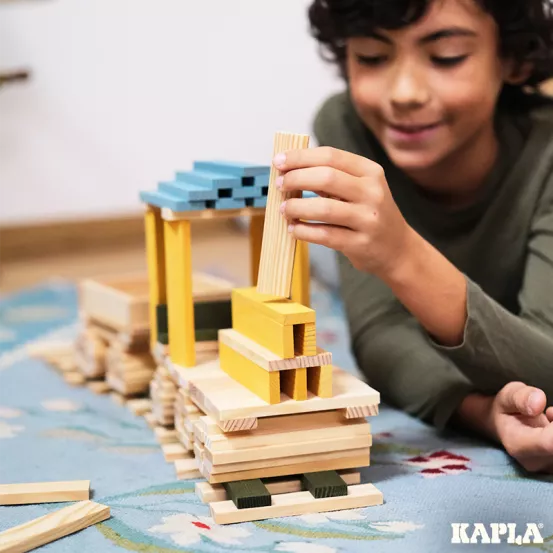 Kapla Box 120 Light Blue, Yellow and Geen