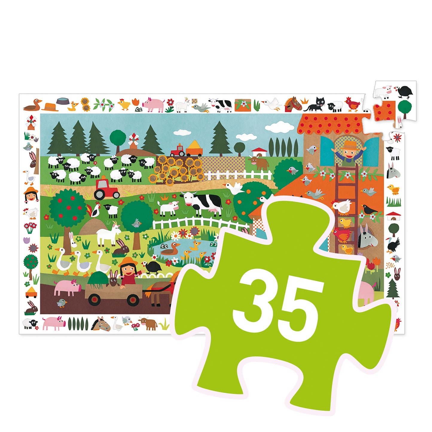 Djeco The Farm 35 Pcs Observation Puzzle