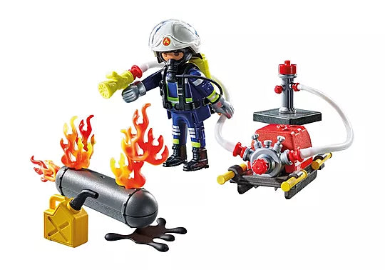 Playmobil 71826 Action Heroes Firefighter with Water Pump