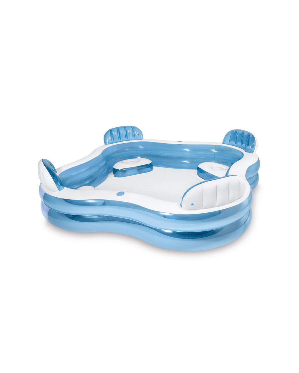 Intex 90" X 90" X 26" Blue Inflatable 2 Ring Family Pool W/Seats