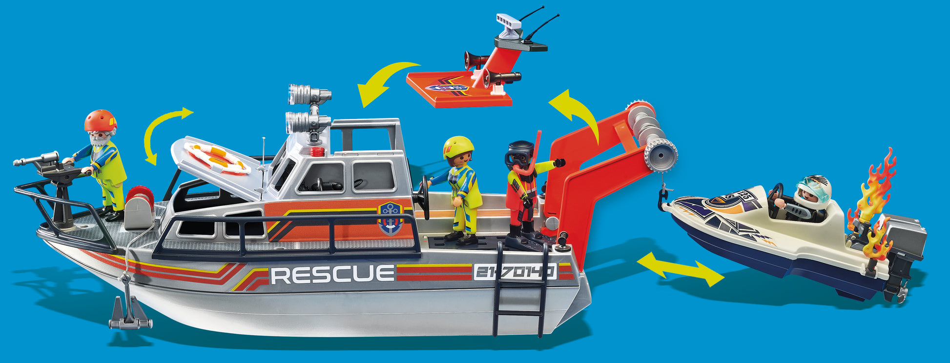 Playmobil 70140 City Action Sea Rescue Fire Rescue with Personal Watercraft