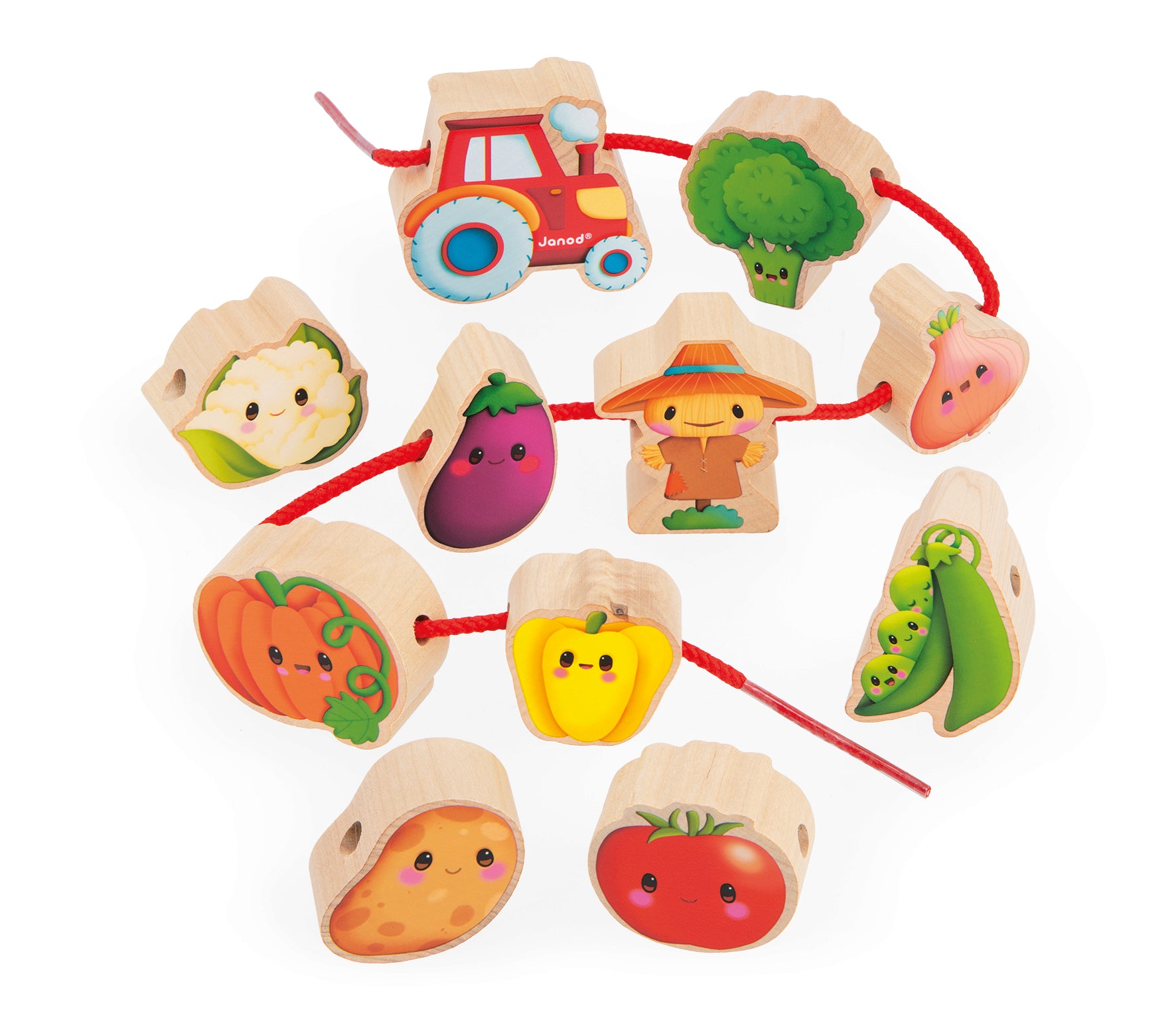 Janod Farm - Threading Beads - Vegetable Garden