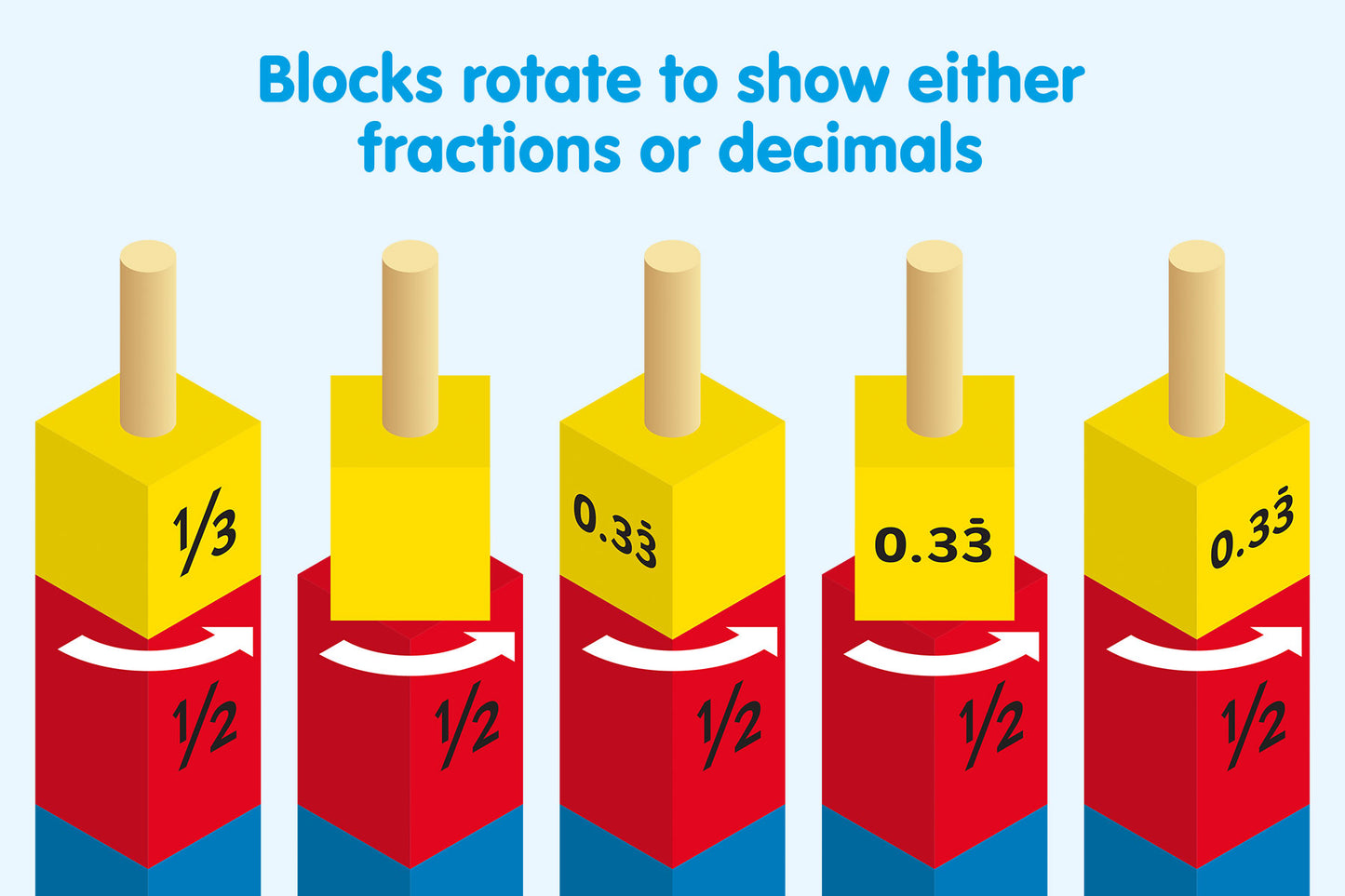 Educational Advantage Wooden Fraction & Decimal Towers