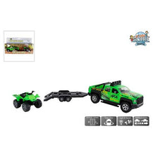Kids Globe Die Cast Suv W/Trailer, Quad, Light & Sound