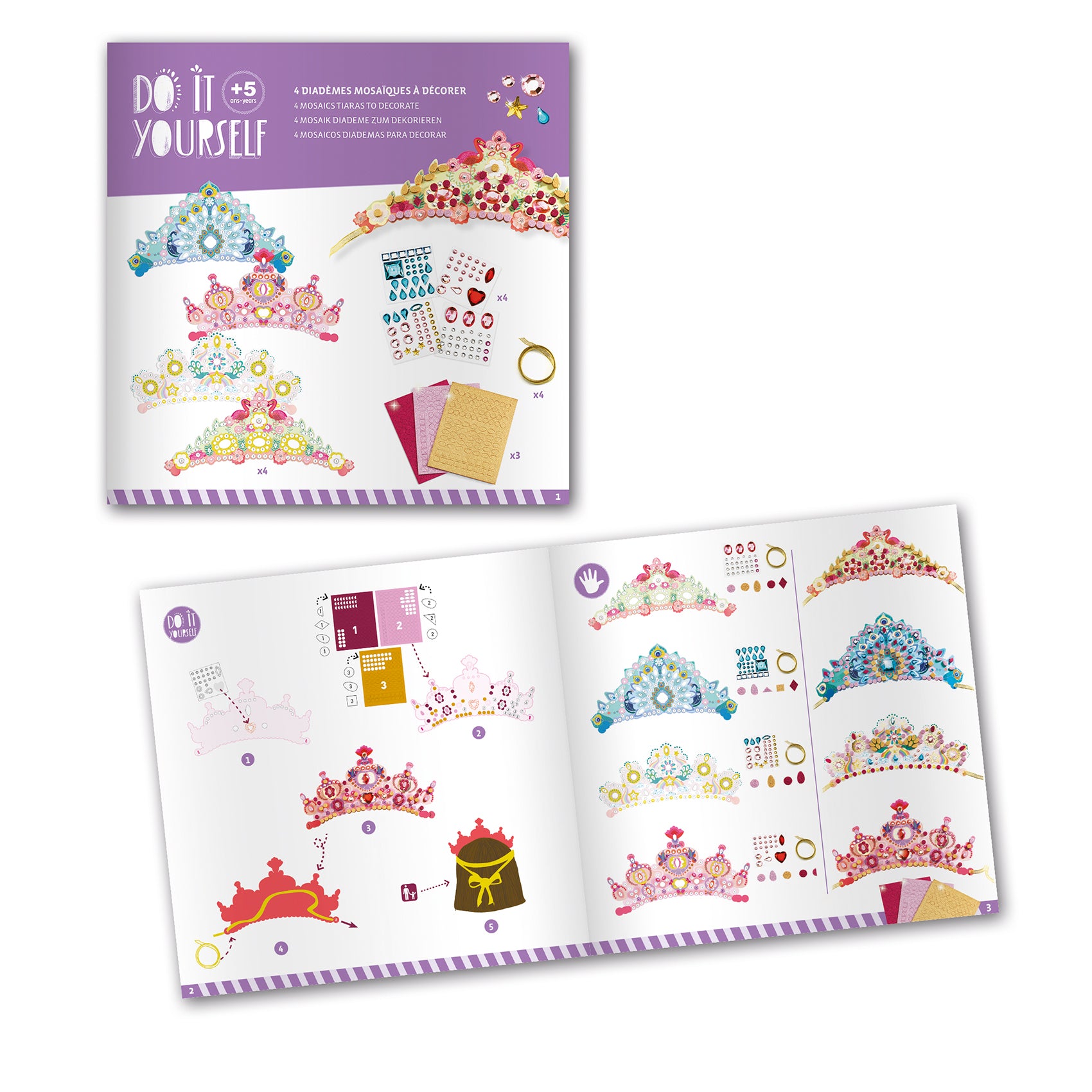 Djeco DIY Mosaic Tiaras Like A Princess