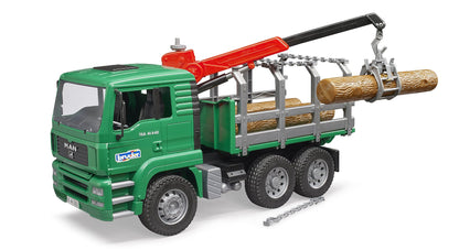 Bruder Man Truck W/Crane & Logs