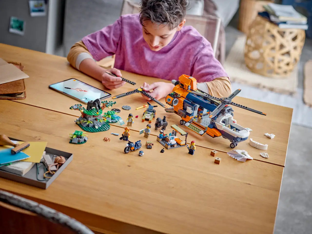 Lego City Exploration 60437 Jungle Explorer Helicopter at Base Camp