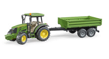 Bruder John Deere 5115 M with tipping trailer