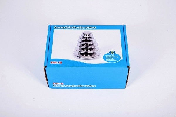 TickiT Sensory Reflective Silver Buttons - Pk7
