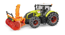 Bruder Class Axion 950 with snow chains and snow blower