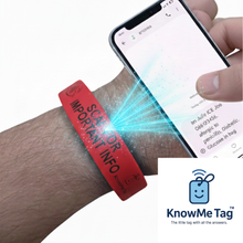 KnowMe Tag™ Smart Emergency ID Band Red